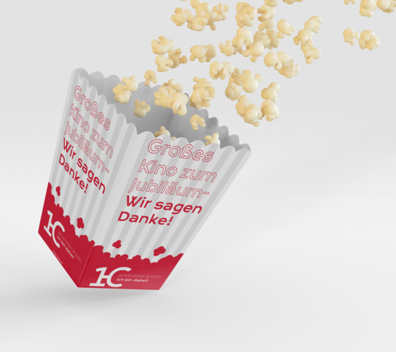 Popcorntüte im Jubiläumsdesign für DIAM & DDM