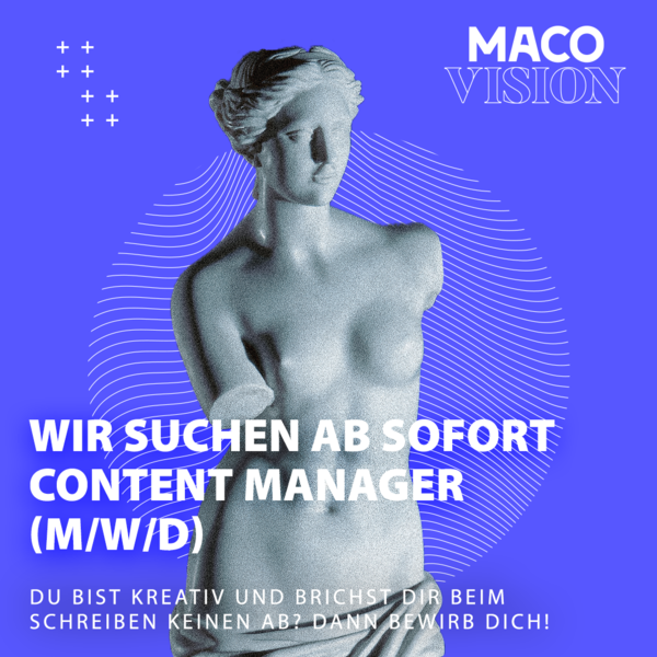 MACO Stellenausschreibung für Content Manager