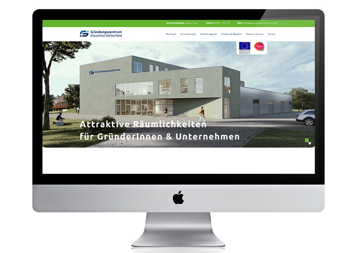 neue Website für das Gründungszentrum Clausthal Zellerfeld