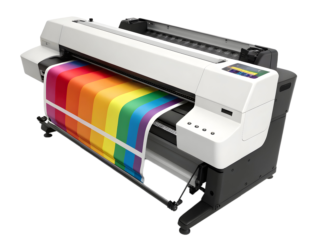 Großer Drucker mit Regenbogenmuster-Ausdruck